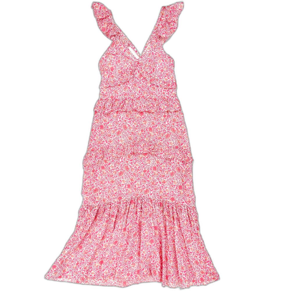 MISA Morrison Dress Pink Animal Floral Romantic Resort Boho Coquette Soft Girl